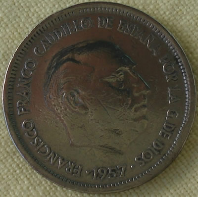 moneda de 25 pts. 
